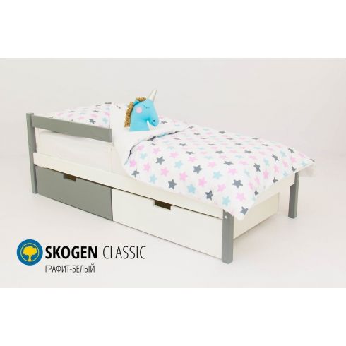 Детская кровать Бельмарко Skogen classic графит-белый