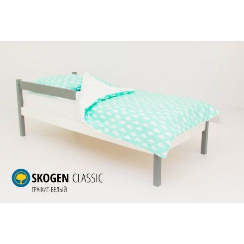 Детская кровать Бельмарко Skogen classic графит-белый