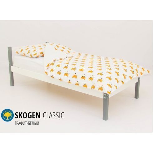 Детская кровать Бельмарко Skogen classic графит-белый