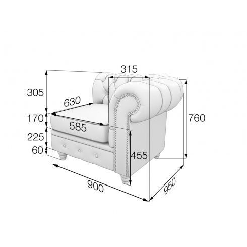 Секция одноместная левая CHESTER-LUX
