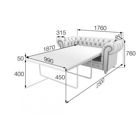 Диван раскладной двухместный CHESTER-LUX