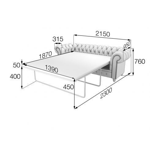 Диван раскладной трехместный CHESTER-LUX