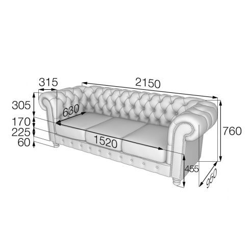 Диван трехместный CHESTER-LUX