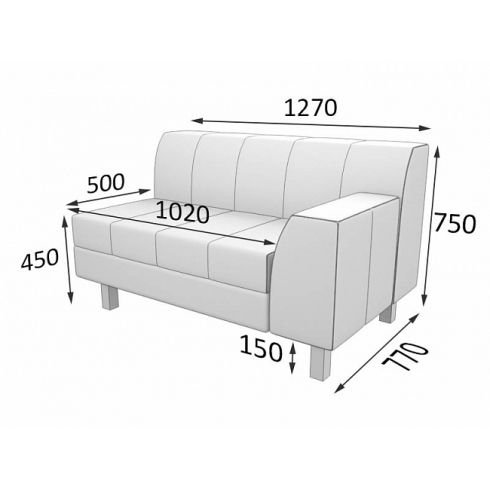 Диван Flagman двухместный с левыми подл.