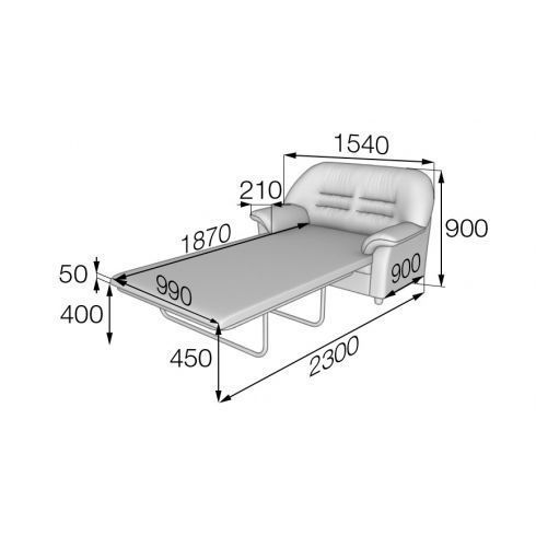 Диван раскладной двухместный Premier 1530/900/830