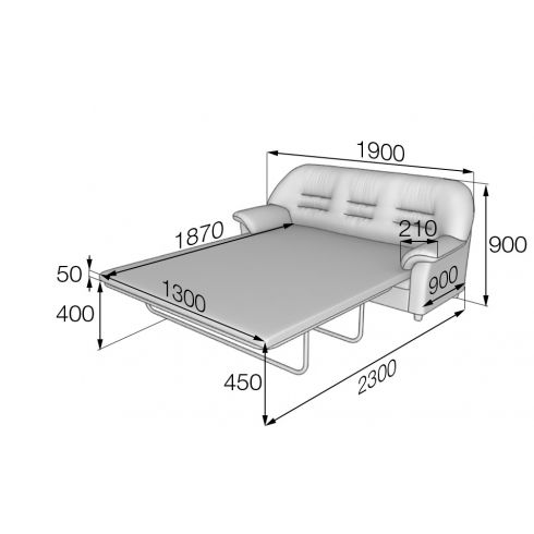 Диван раскладной трехместный Premier 1900/900/830