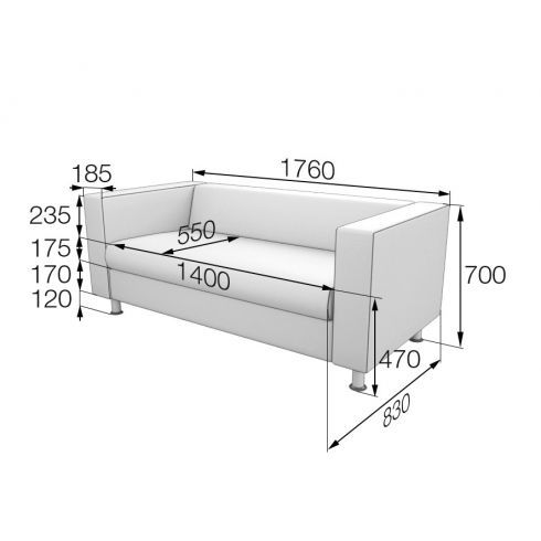 Диван Алекто трехместный