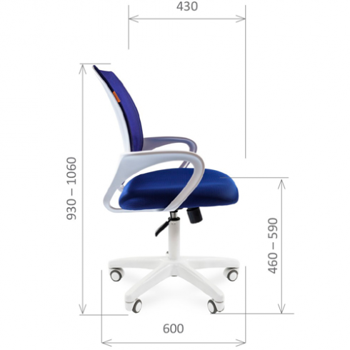 Офисное кресло CHAIRMAN 696 WHITE Синий
