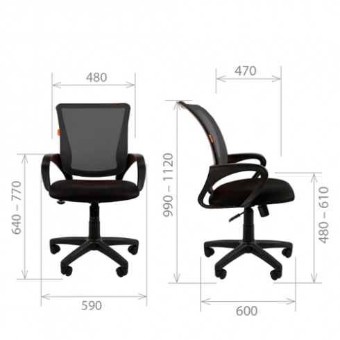 Кресло офисное CHAIRMAN 969 Серый