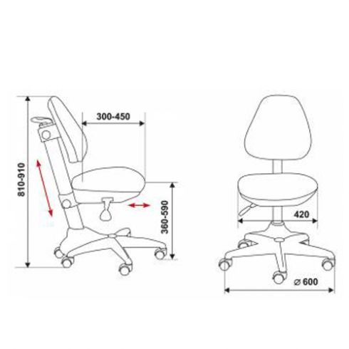 Кресло компьютерное детское KD-2/G/PENCIL-BL